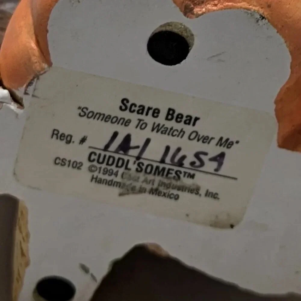 Vintage 1994 Scare Bear Ceramic Figurine 